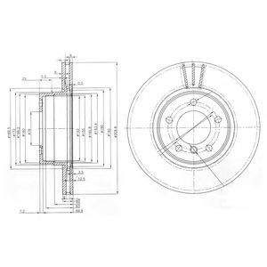 Купить запчасть DELPHI - BG3870 Диск тормозной передний BMW 5 E60 (310мм) BG3870