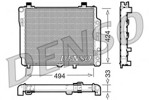 Купить запчасть DENSO - DRM17075 Радиатор охлаждения двигателя DRM17075