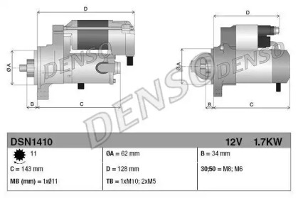 Купить запчасть DENSO - DSN1410 Стартер DSN1410