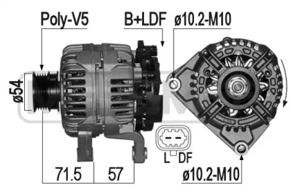 Купить запчасть ERA - 209081 Генератор OPEL ASTRA H/VECTRA C 1.6/1.8 100A 209081
