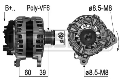 Купить запчасть ERA - 209260 Генератор SKODA OCTAVIA 2014- 1.6 145A 209260