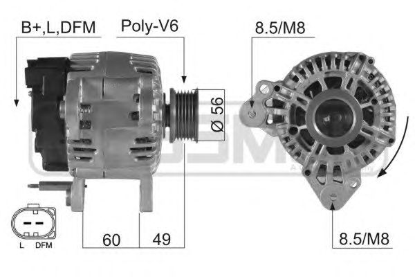 Купить запчасть ERA - 210496 Генератор AUDI/VW 1.9TDi/2.0TDi 05- 210496
