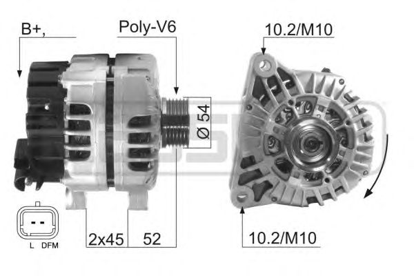 Купить запчасть ERA - 210604 Генератор CITROEN C4 PEUGEOT 307/407 1.4-2.0 210604