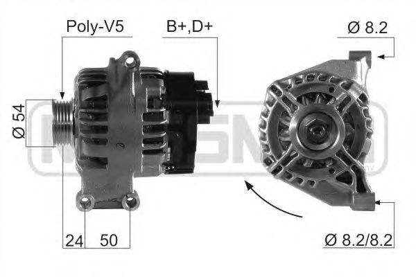 Купить запчасть ERA - 210660 Генератор FIAT 500/GRANDE PUNTO 105A 210660