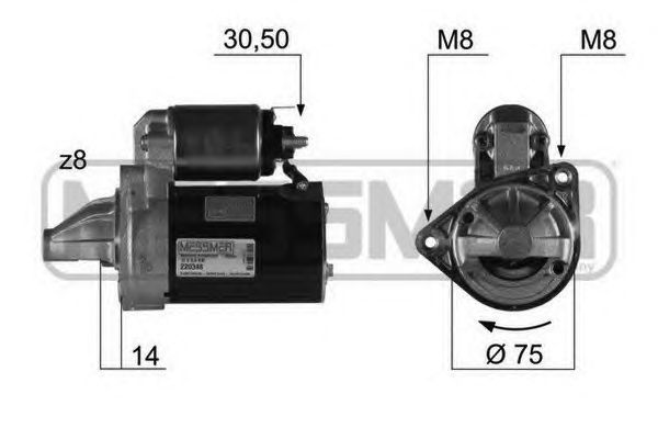 Купить запчасть ERA - 220348 Стартер HYUNDAI GETZ KIA PICANTO 0.8kw 220348