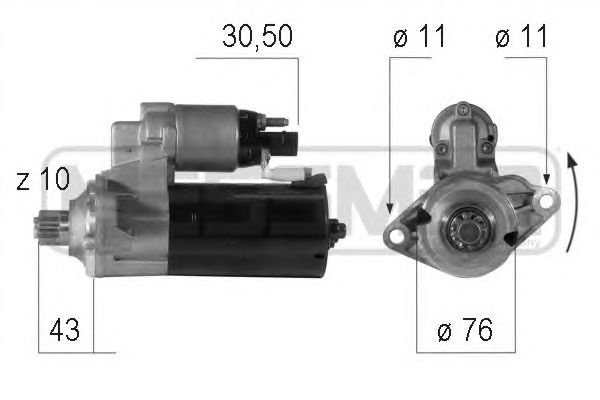 Купить запчасть ERA - 220606 Стартер SKODA OCTAVIA/SUPERB VW GOLF/PASSAT 1.9TDi/2.0TDi 1.7kw 220606