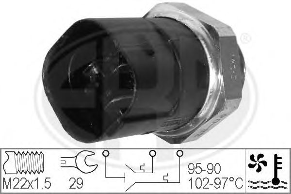 Купить запчасть ERA - 330280 Датчик, включение вентилятора VW GOLF III/IV, PASSAT