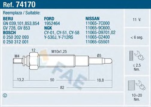 Купить запчасть FAE - 74170 