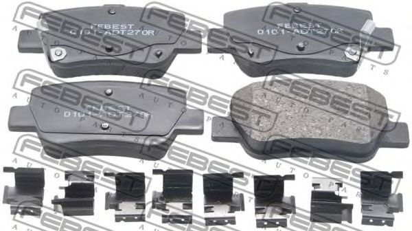 Купить запчасть FEBEST - 0101-ADT270R Колодки задние TOYOTA AVENSIS ADT27#/ZRT27# (08- ) 0101-ADT270R