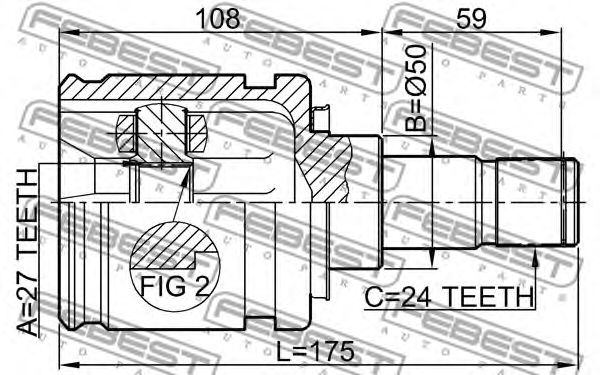 Купить запчасть Febest - 0111ACV30LH ШРУС внутренний   лев TOYOTA RAV4 ACA3#/ALA3#/GSA33/ZSA3# 2005.11-2012.12 [GR]/27*50*24 ММ