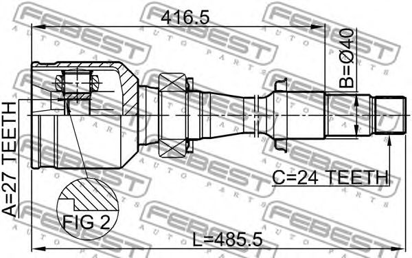 Купить запчасть FEBEST - 0111-MCV30RH ШРУС внутр правый TOYOTA CAMRY V50 0111-MCV30RH
