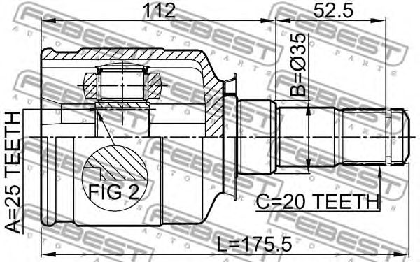 Купить запчасть FEBEST - 0111-ST215LH ШРУС 0111-ST215LH