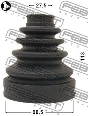 Купить запчасть FEBEST - 0115GRJ120T Пыльник ШРУСа внутреннего (комплект) TOYOTA LAND CRUISER PRADO GRJ12#/KDJ12#/RZJ12#/TRJ12#/VZJ12# 2002.09-2009.08 [JP]/88.5*113*27.5 ММ