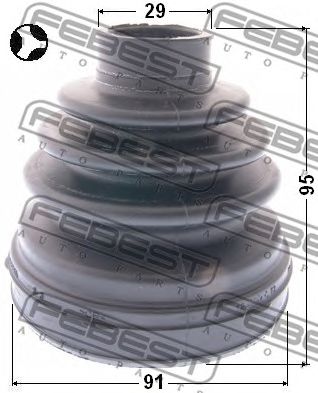 Купить запчасть FEBEST - 0115KUN26T Пыльник ШРУСа внутреннего (комплект) TOYOTA HILUX GGN15/25/35/KUN1#/2#/3#/LAN15/25/35/TGN1#/26/36 2004.08-2012.04 [US]/91*95*29 ММ