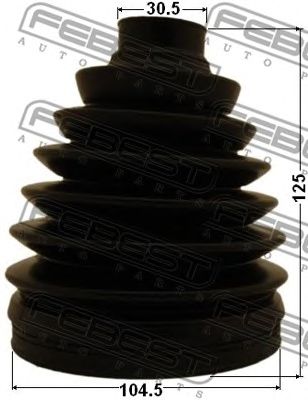 Купить запчасть Febest - 0117PKUN26 Пыльник ШРУСа внешнего (комплект) PVC TOYOTA HILUX GGN15/25/35/KUN1#/2#/3#/LAN15/25/35/TGN1#/26/36 2004.08-2012.04 [US]/104.5*125*30.5 ММ