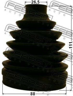 Купить запчасть FEBEST - 0117PZNR Пыльник ШРУСа внешнего (комплект) PVC TOYOTA CAMRY ACV3# 2001.09-2006.01 [JP]/88*111*26.5 ММ