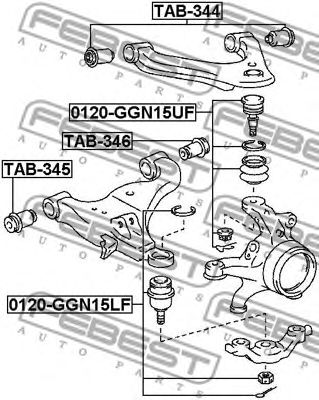 Купить запчасть FEBEST - 0120-GGN15UF Опора шаровая верхняя TOYOTA HILUX 04- 0120-GGN15UF