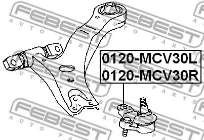 Купить запчасть Febest - 0120MCV30L Опора шаровая нижнего рычага  перед лев TOYOTA CAMRY (JPP) ACV30/MCV3# 2001.07-2006.01 [US]