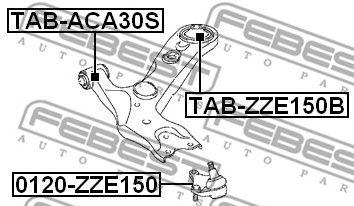 Купить запчасть FEBEST - 0120ZZE150 Опора шаровая нижнего рычага перед прав/лев TOYOTA AURIS/HYBRID (UKP) ADE15#/NDE150/NRE150/ZRE15#/ZZE150/ZWE150 2007.02-2013.05 [EU]