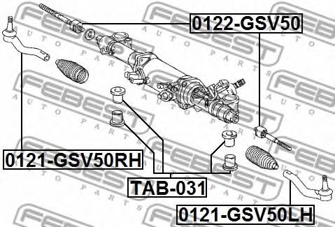 Купить запчасть FEBEST - 0121-GSV50RH Наконечник рулевой правый TOYOTA CAMRY/HYBRID ACV51/ASV50 2011- 0121-GSV50RH
