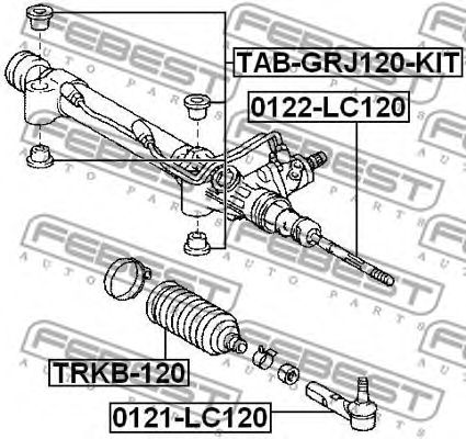 Купить запчасть FEBEST - 0121-LC120 Наконечник рулевой TOYOTA LAND CRUISER PRADO 120 2002-2009 0121-LC120
