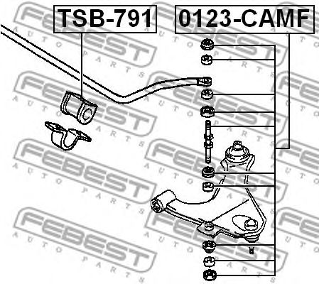 Купить запчасть FEBEST - 0123-CAMF Тяга стабилизатора передняя TOYOTA CAMI 99-05, DAIHATSU TERIOS 97-06 0123-CAMF