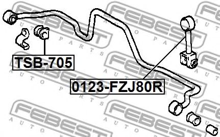Купить запчасть FEBEST - 0123-FZJ80R Тяга стабилизатора 0123-FZJ80R