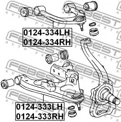 Купить запчасть FEBEST - 0124-334LH Рычаг передн верхн левый TOYOTA LAND CRUISER 100 (HDJ101/UZJ100) 0124-334LH
