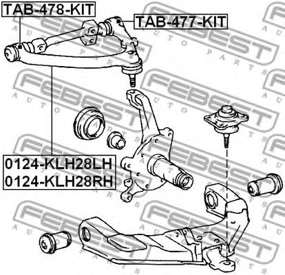 Купить запчасть FEBEST - 0124-KLH28LH Рычаг подвески 0124-KLH28LH
