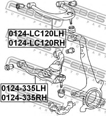 Купить запчасть FEBEST - 0124-LC120RH Рычаг верхн правый TOYOTA LAND CRUISER PRADO 120 0124-LC120RH