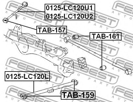 Купить запчасть FEBEST - 0125-LC120U2 Рычаг задн подвески верхн левый TOYOTA LAND CRUISER PRADO 120 0125-LC120U2
