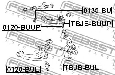 Купить запчасть FEBEST - 0135-BU Втулка резьбовая рычага подвески TOYOTA DYNA/TOYOACE BU3,BZU3,RZU3,XZU3 1999.05-2007.05 0135-BU