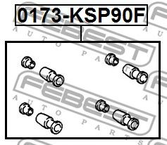 Купить запчасть FEBEST - 0173-KSP90F Пыльники направляющей суппорта комплект 0173-KSP90F