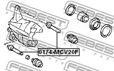 Купить запчасть Febest - 0174MCV20F Втулка направляющая тормозного суппорта перед прав/лев TOYOTA CAMRY GRACIA MCV2#/SXV2# 1996.12-2001.09 [JP]