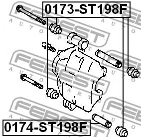 Купить запчасть FEBEST - 0174-ST198F Втулка направляющая тормозного суппорта TOYOTA COROLLA AE10,CE10,EE10 1991.06-2002.06 0174-ST198F