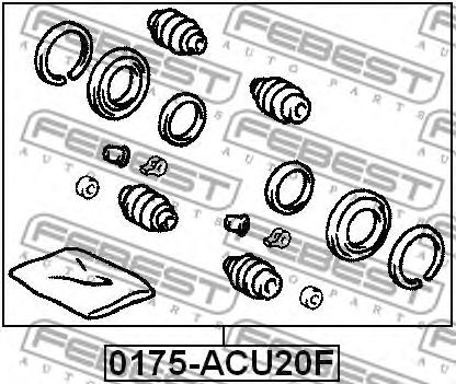 Купить запчасть FEBEST - 0175-ACU20F Ремкомплект тормозного суппорта 0175-ACU20F