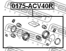 Купить запчасть FEBEST - 0175ACV40R Ремкомплект тормозного суппорта зад прав/лев TOYOTA RAV4 ACA3#/ALA3#/GSA33/ZSA3# 2005.11-2012.12 [GR]