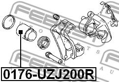 Купить запчасть FEBEST - 0176-UZJ200R Поршень задн суппорта TOYOTA LAND CRUISER 200 UZJ200/VDJ200 2007- 0176-UZJ200R