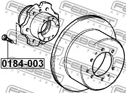 Купить запчасть Febest - 0184003 Шпилька колесная TOYOTA LAND CRUISER PRADO GRJ12#/KDJ12#/RZJ12#/TRJ12#/VZJ12# 2002.09-2009.08 [JP]