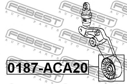Купить запчасть FEBEST - 0187-ACA20 Ролик натяжной TOYOTA COROLLA E12 0187-ACA20