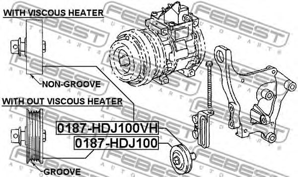 Купить запчасть FEBEST - 0187-HDJ100HV Ролик натяжной TOYOTA LAND CRUISER 100 0187-HDJ100HV