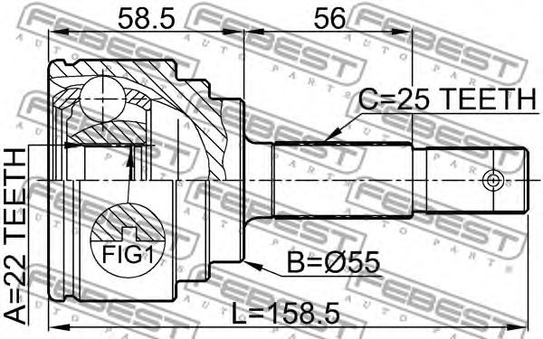 Купить запчасть FEBEST - 0210-N16 ШРУС внешний NISSAN ALMERA CLASSIC, ALMERA N16 0210-N16