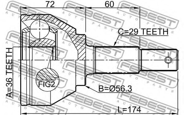 Купить запчасть FEBEST - 0210-T31M9 ШРУС наружный 36x56x29 0210-T31M9