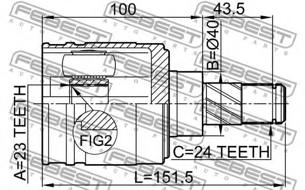 Купить запчасть FEBEST - 0211-N16JP ШРУС внутренний NISSAN AD VAN/WINGROAD Y11 1999-2004 0211-N16JP