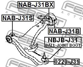 Купить FEBEST - 0220J31 Опора шаровая нижнего рычага  перед прав/лев NISSAN TEANA J31 2006.04-2008.02 [EL]