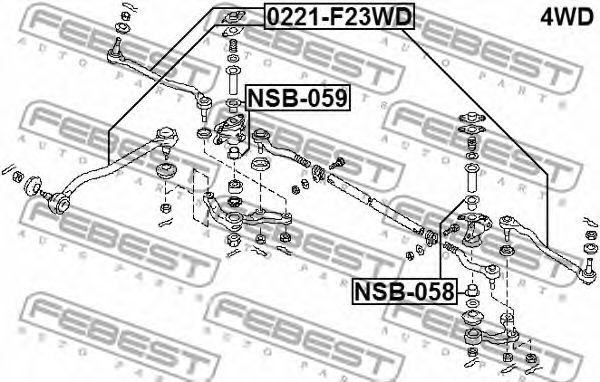Купить запчасть FEBEST - 0221-F23WD Наконечник рулевой 0221-F23WD