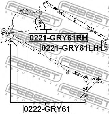 Купить запчасть FEBEST - 0221-GRY61LH Наконечник рулевой 0221-GRY61LH