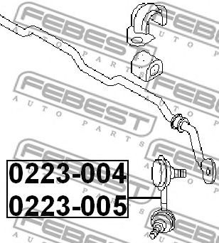 Купить запчасть Febest - 0223005 Тяга стабилизатора  перед лев NISSAN PRESAGE U30 1998.06-2003.06 [JP]