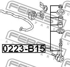 Купить запчасть FEBEST - 0223-B15 Тяга стабилизатора задняя NISSAN PRIMERA P11 96-01 0223-B15
