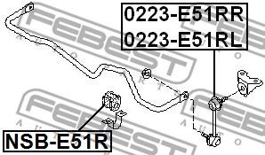 Купить запчасть FEBEST - 0223-E51RL Тяга стабилизатора 0223-E51RL